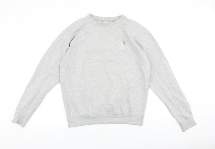 Awdis Mens Grey Cotton Pullover Sweatshirt Size M