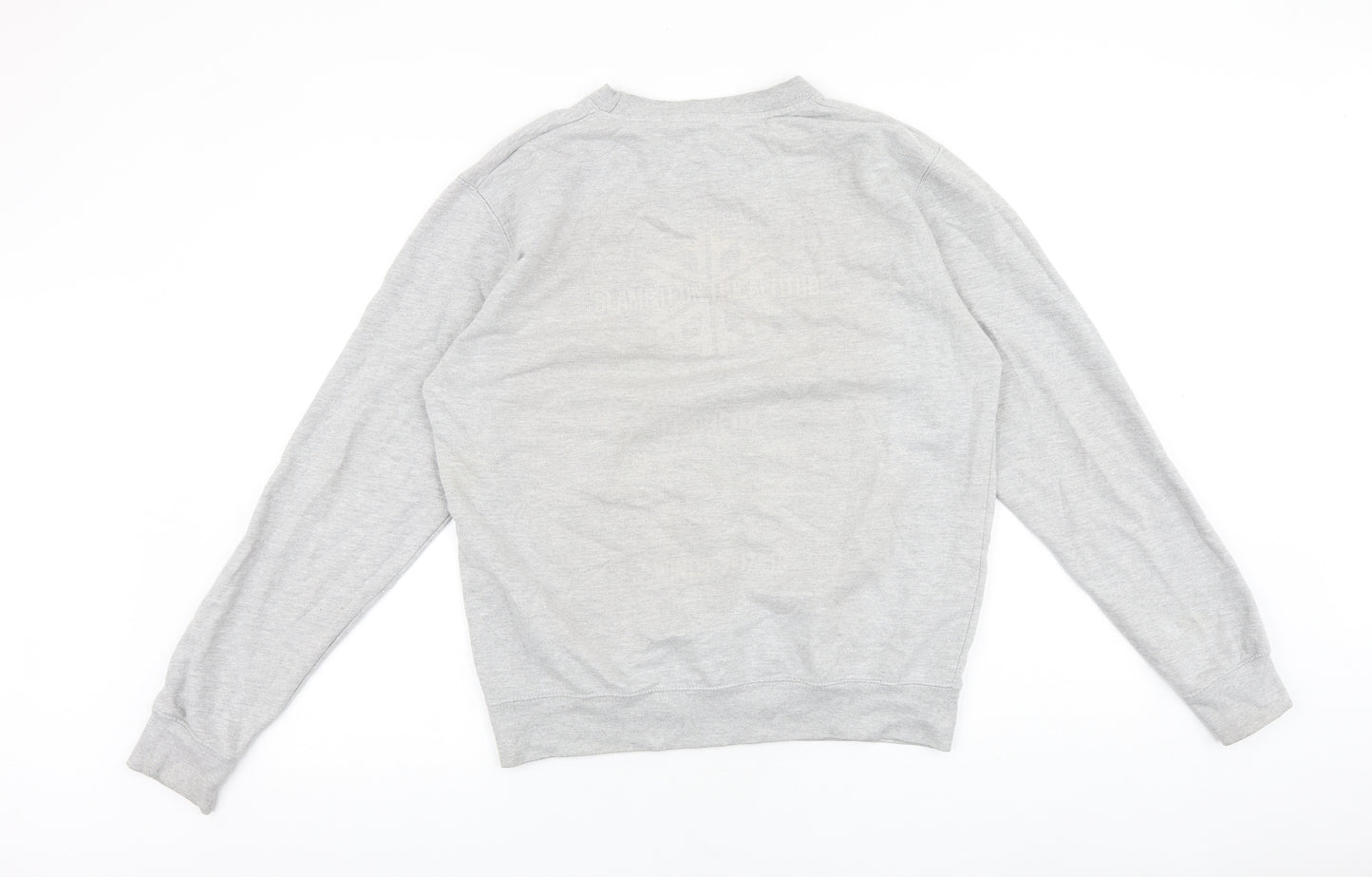 Awdis Mens Grey Cotton Pullover Sweatshirt Size M