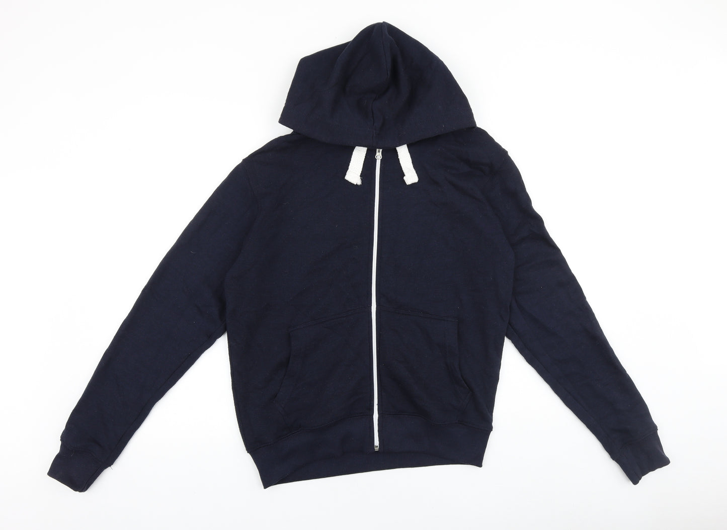 Malaika Womens Blue Cotton Full Zip Hoodie Size L Zip