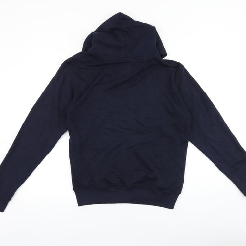 Malaika Womens Blue Cotton Full Zip Hoodie Size L Zip