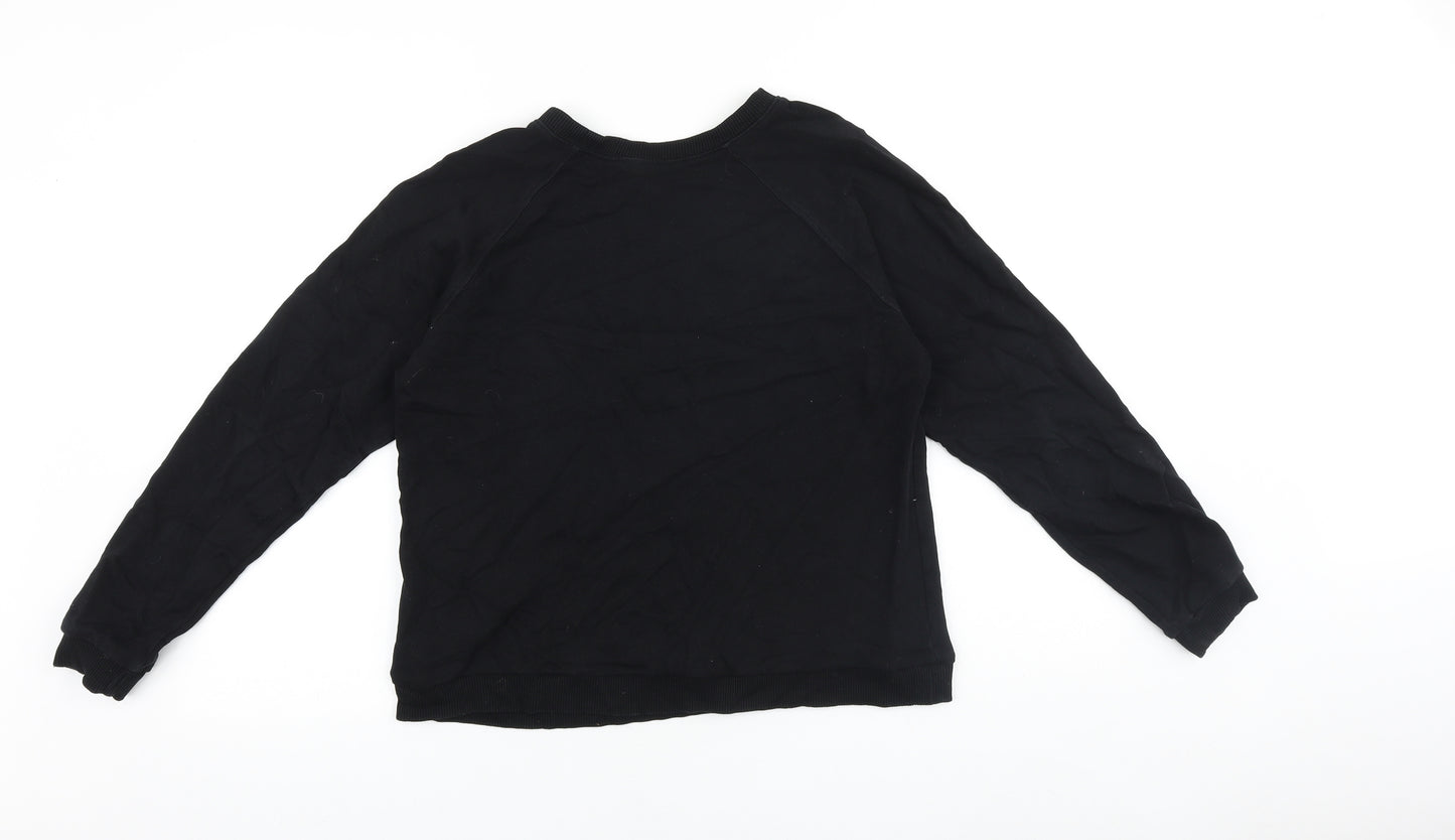 ASOS Womens Black Cotton Pullover Sweatshirt Size 6 Pullover