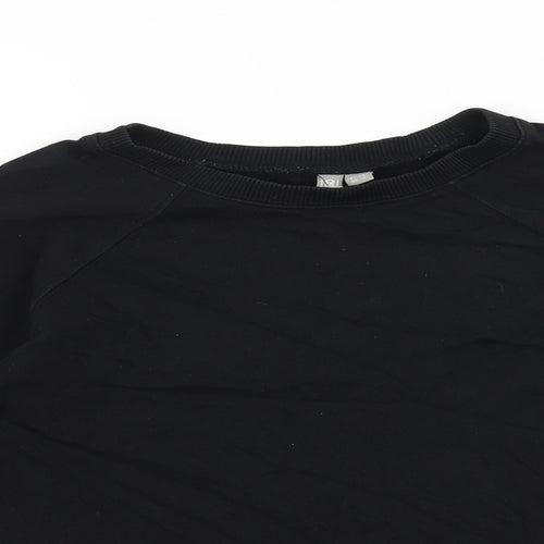 ASOS Womens Black Cotton Pullover Sweatshirt Size 6 Pullover