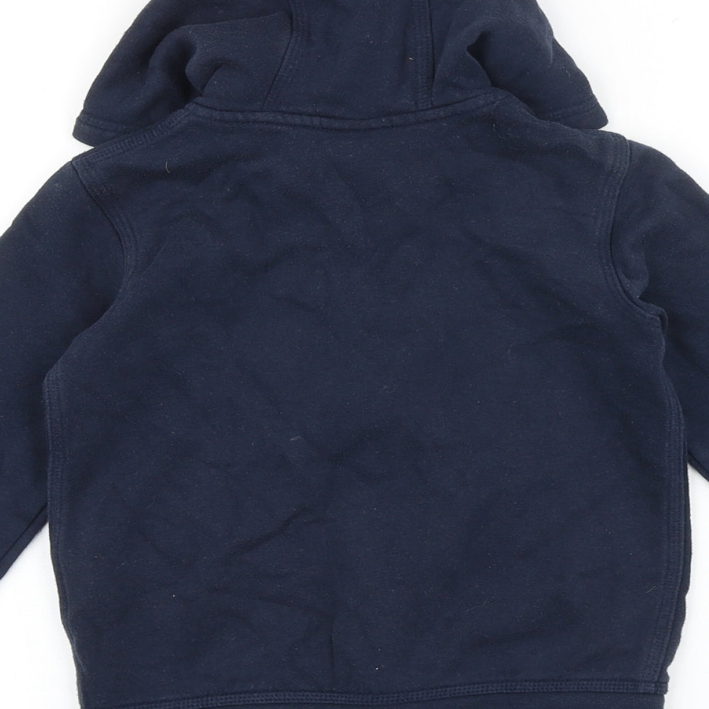 Nike Boys Blue Cotton Full Zip Hoodie Size 5-6 Years Zip