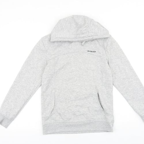 LA Gear Womens Grey Cotton Pullover Hoodie Size 6 Pullover
