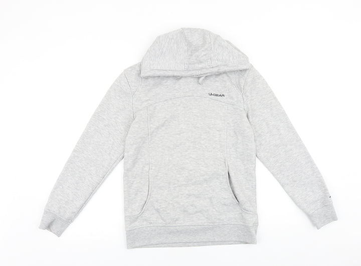 LA Gear Womens Grey Cotton Pullover Hoodie Size 6 Pullover