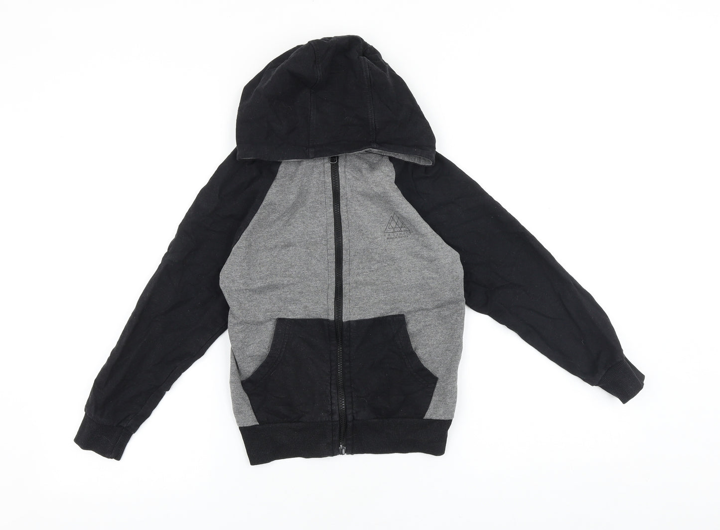 Studio Boys Black Cotton Full Zip Hoodie Size 8-9 Years Zip