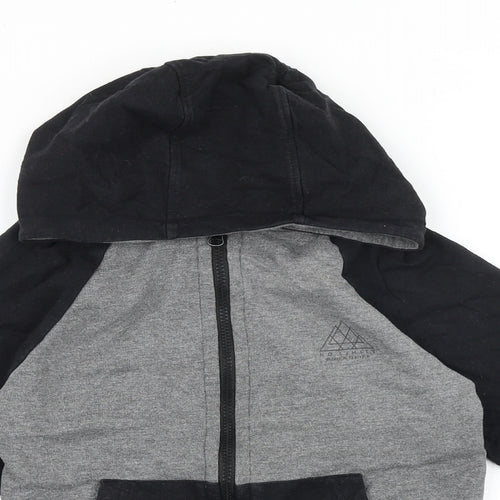 Studio Boys Black Cotton Full Zip Hoodie Size 8-9 Years Zip