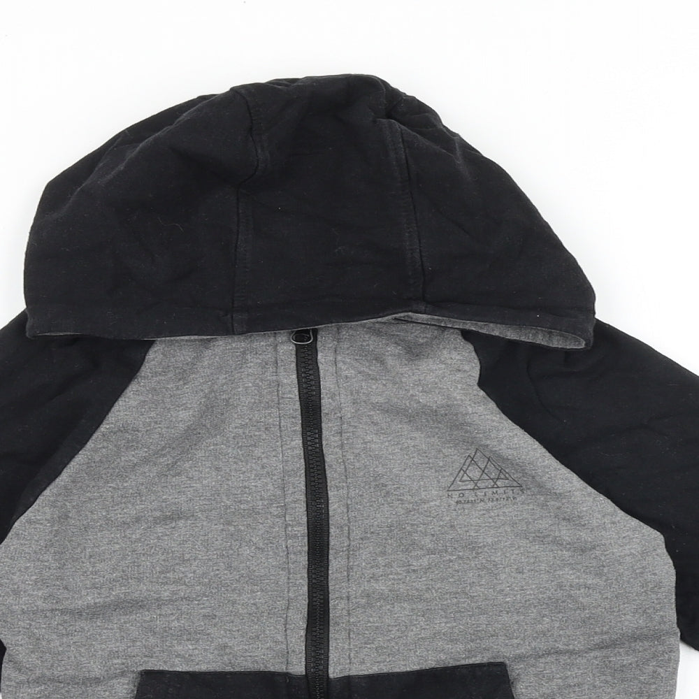 Studio Boys Black Cotton Full Zip Hoodie Size 8-9 Years Zip