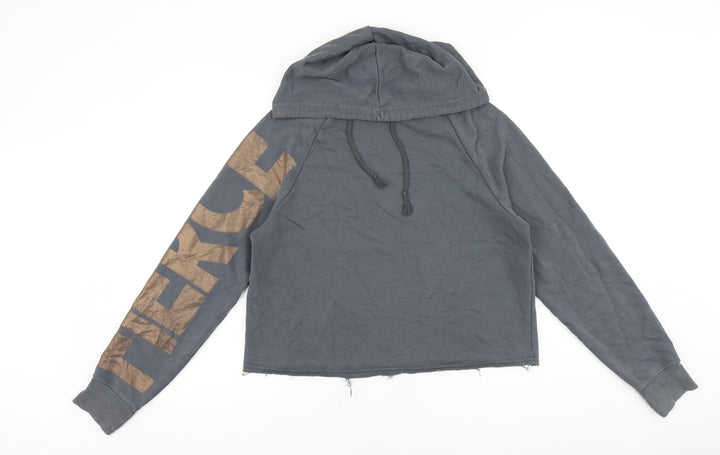 New Look Womens Grey Cotton Pullover Hoodie Size M Pullover