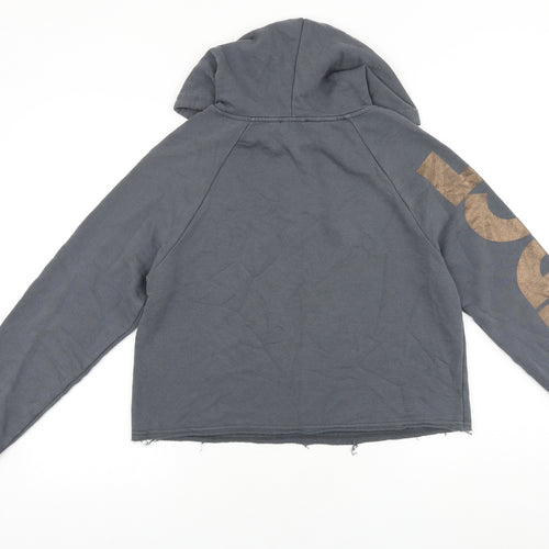 New Look Womens Grey Cotton Pullover Hoodie Size M Pullover