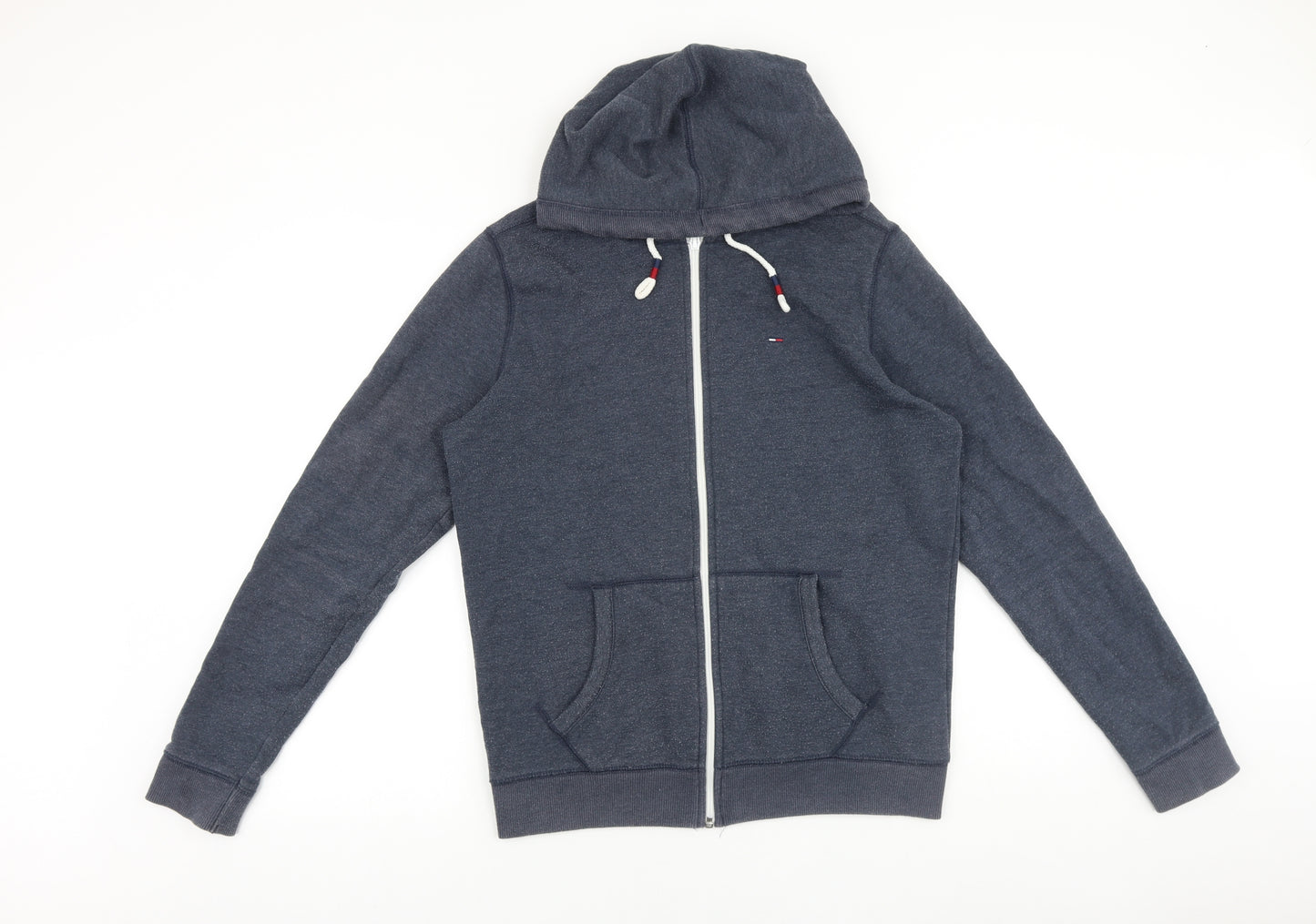 Tommy Hilfiger Mens Blue Cotton Full Zip Hoodie Size M