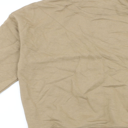 Marks and Spencer Boys Brown 100% Cotton Pullover Sweatshirt Size 12-13 Years Button
