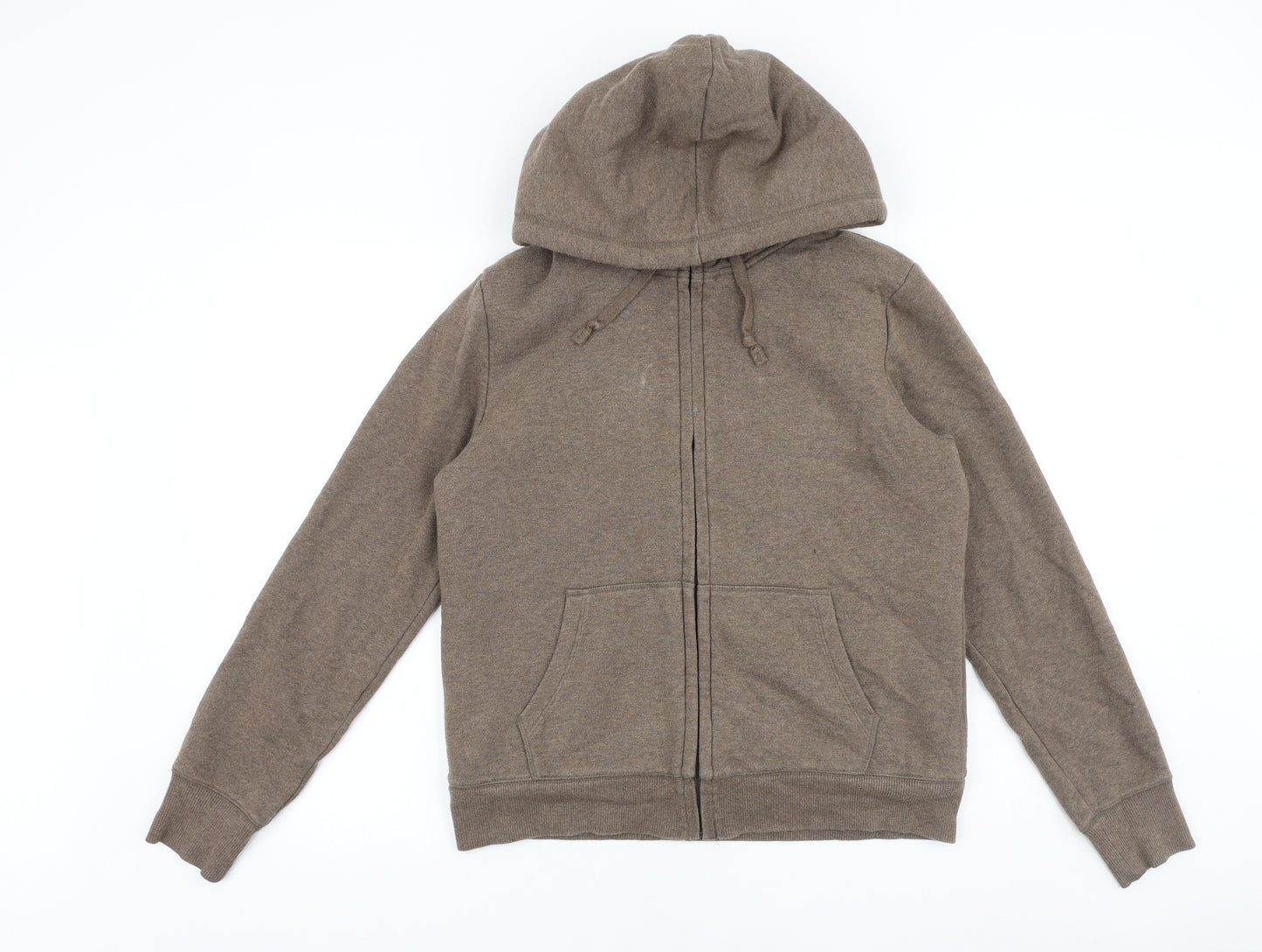 Uniqlo Mens Brown Cotton Full Zip Hoodie Size M