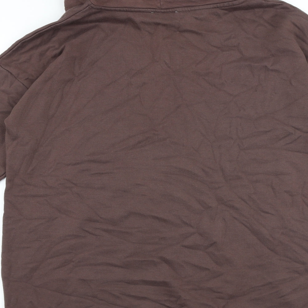 Papaya Womens Brown Cotton Pullover Hoodie Size L Pullover