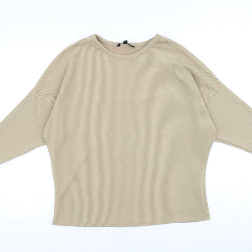 Peacocks Womens Beige Cotton Pullover Sweatshirt Size S Pullover