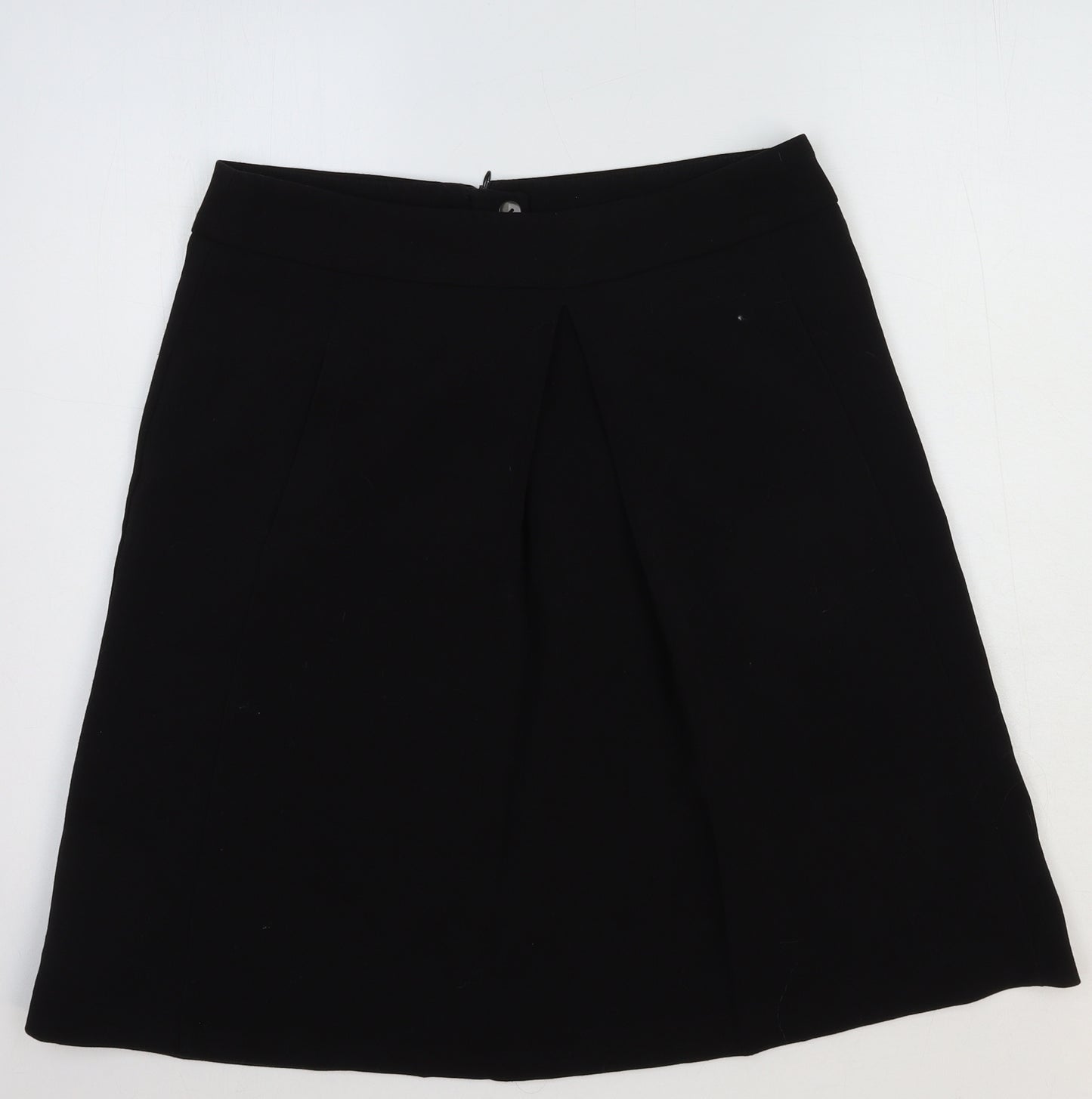 Select Womens Black Polyester Swing Skirt Size 12 Zip