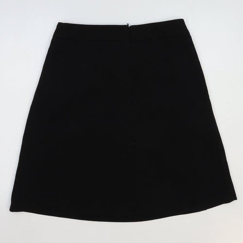 Select Womens Black Polyester Swing Skirt Size 12 Zip
