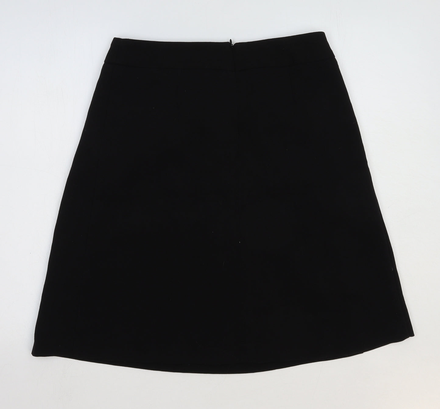 Select Womens Black Polyester Swing Skirt Size 12 Zip