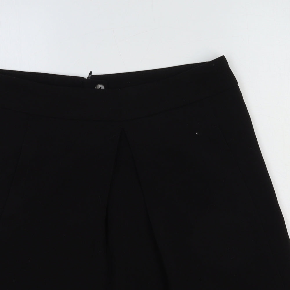 Select Womens Black Polyester Swing Skirt Size 12 Zip