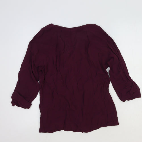 ASOS Womens Red Viscose Basic Blouse Size 12 V-Neck