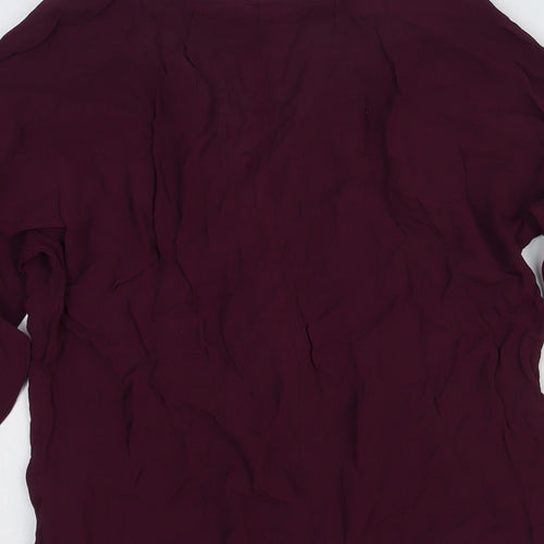 ASOS Womens Red Viscose Basic Blouse Size 12 V-Neck