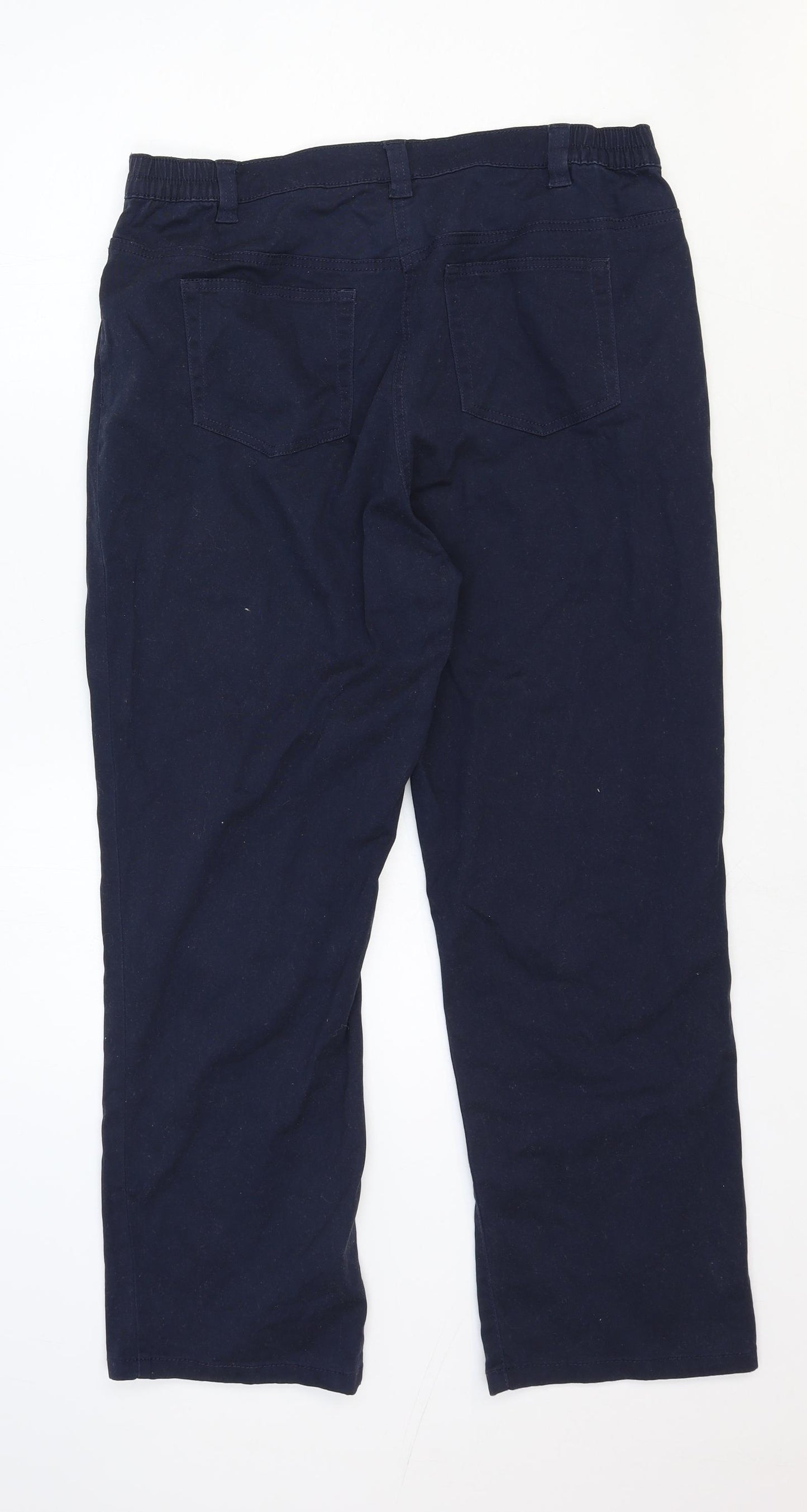 Damart Womens Blue Cotton Straight Jeans Size 18 Regular Zip