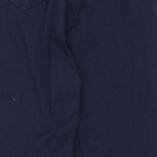 Damart Womens Blue Cotton Straight Jeans Size 18 Regular Zip