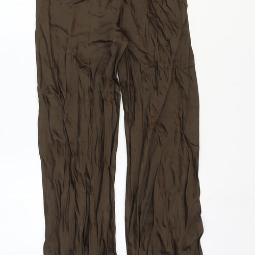 Zara Womens Brown Viscose Trousers Size XS Regular