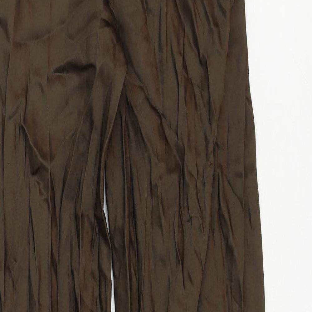 Zara Womens Brown Viscose Trousers Size XS Regular
