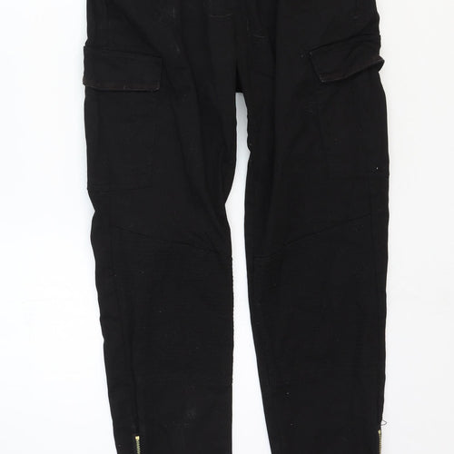 H&M Womens Black Cotton Skinny Jeans Size 10 Regular Button