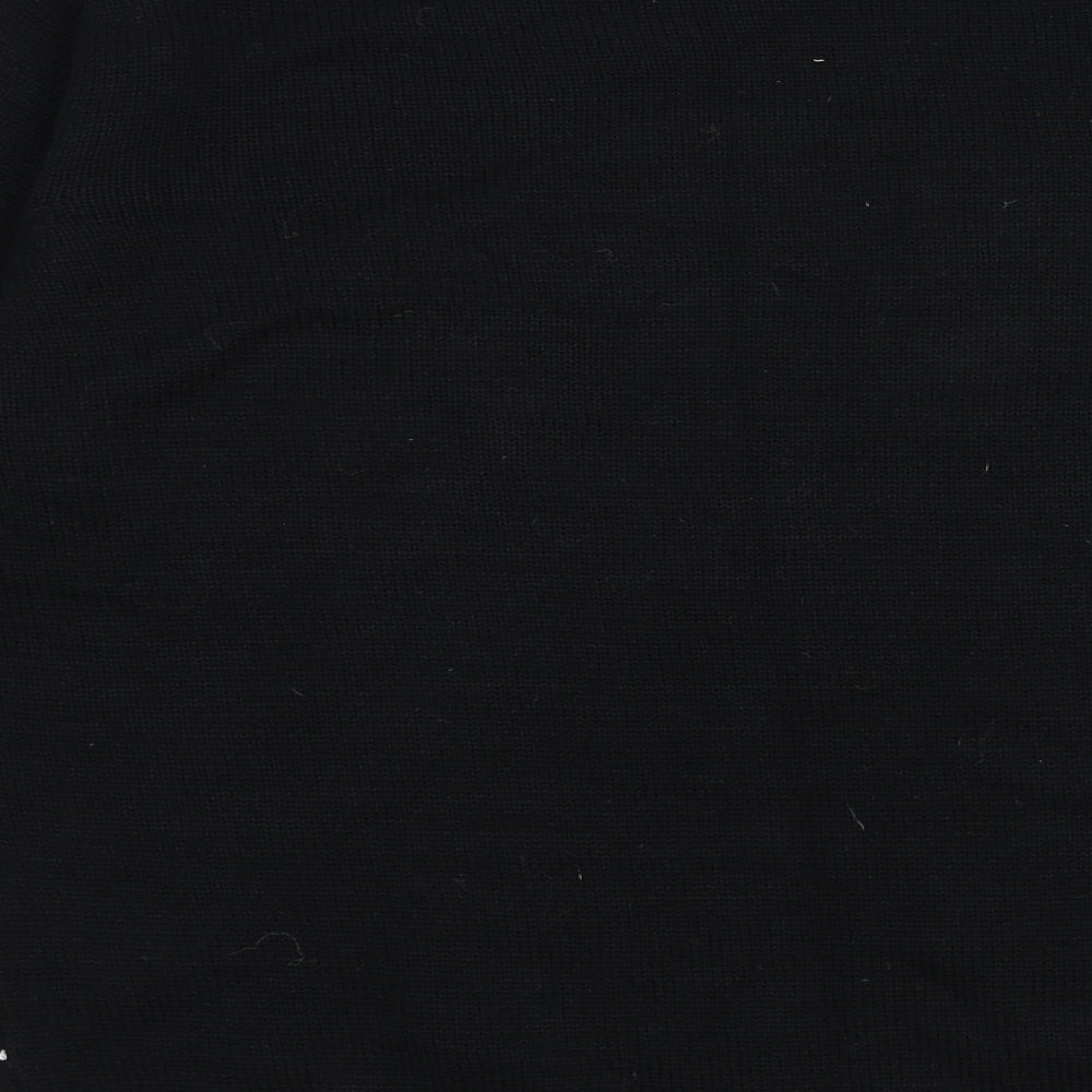 Primark Mens Black Round Neck Acrylic Pullover Jumper Size L Long Sleeve - Christmas Star Wars