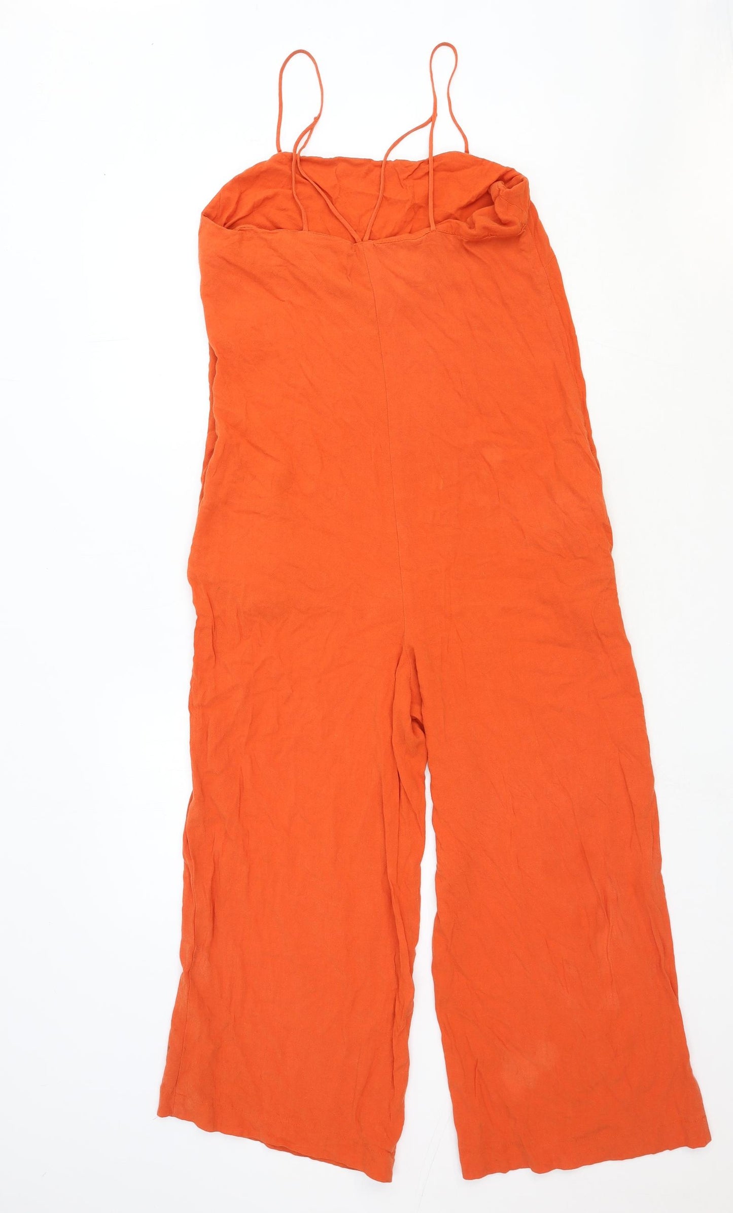 Topshop Womens Orange Viscose Jumpsuit One-Piece Size 10 Pullover