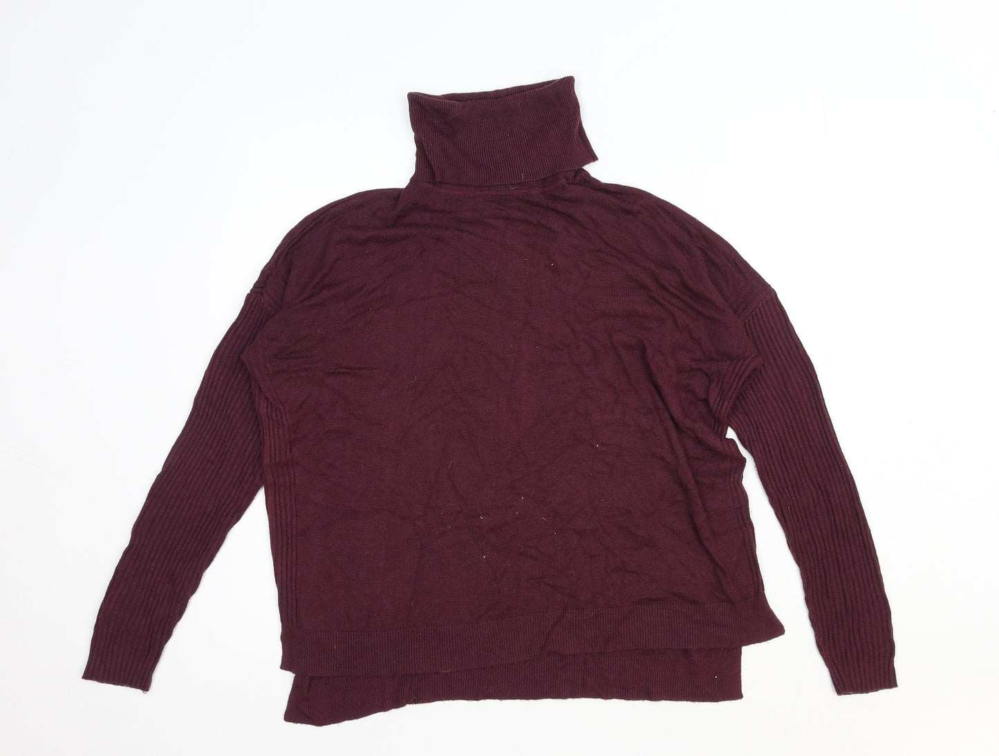 Terre Jacobs Womens Purple Roll Neck Viscose Pullover Jumper Size S
