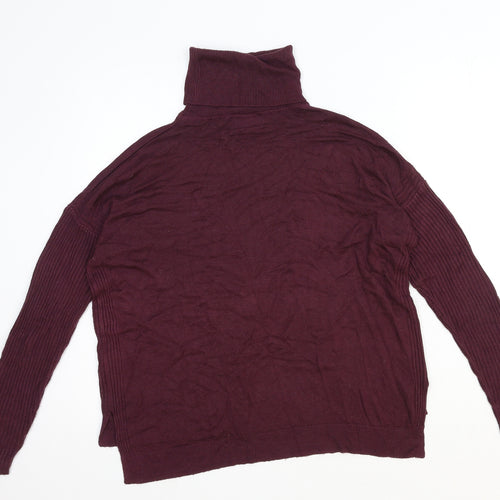 Terre Jacobs Womens Purple Roll Neck Viscose Pullover Jumper Size S