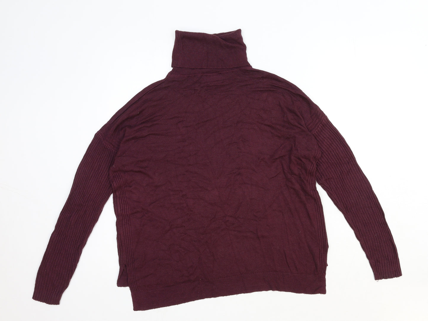 Terre Jacobs Womens Purple Roll Neck Viscose Pullover Jumper Size S