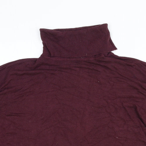 Terre Jacobs Womens Purple Roll Neck Viscose Pullover Jumper Size S