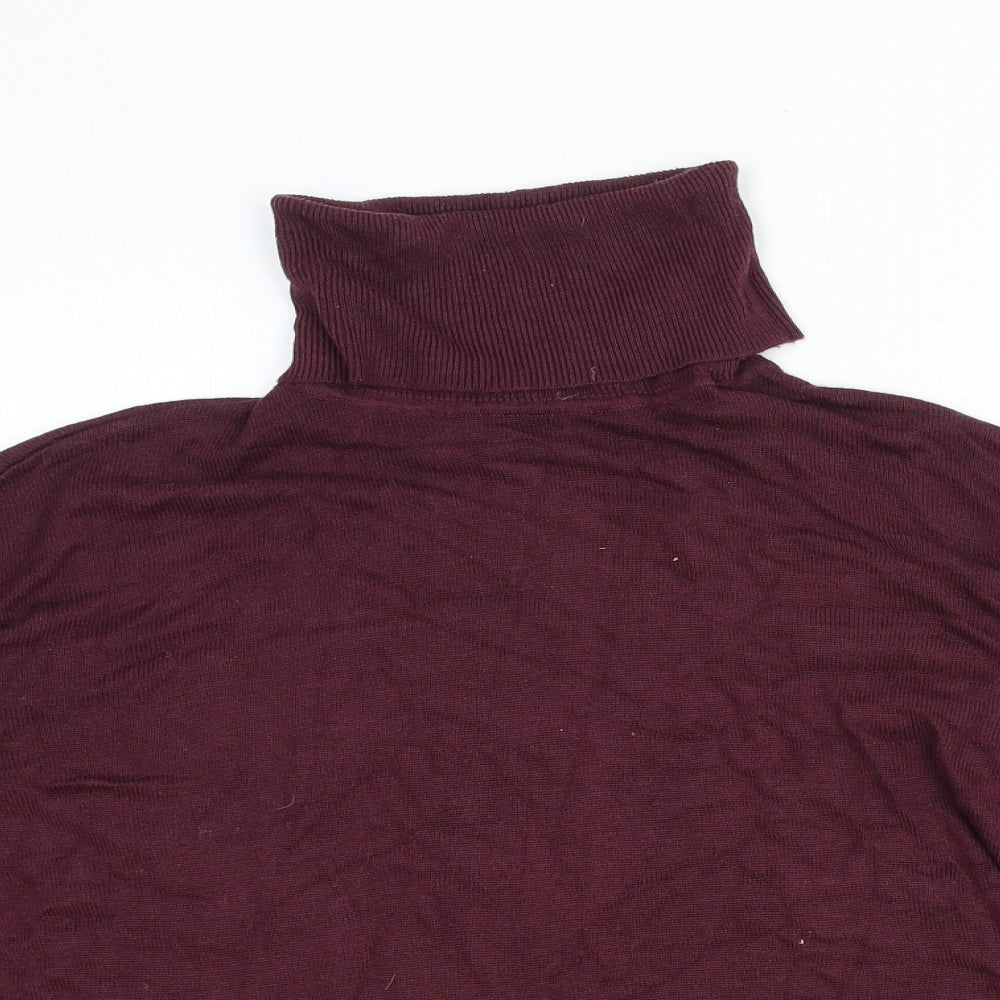 Terre Jacobs Womens Purple Roll Neck Viscose Pullover Jumper Size S