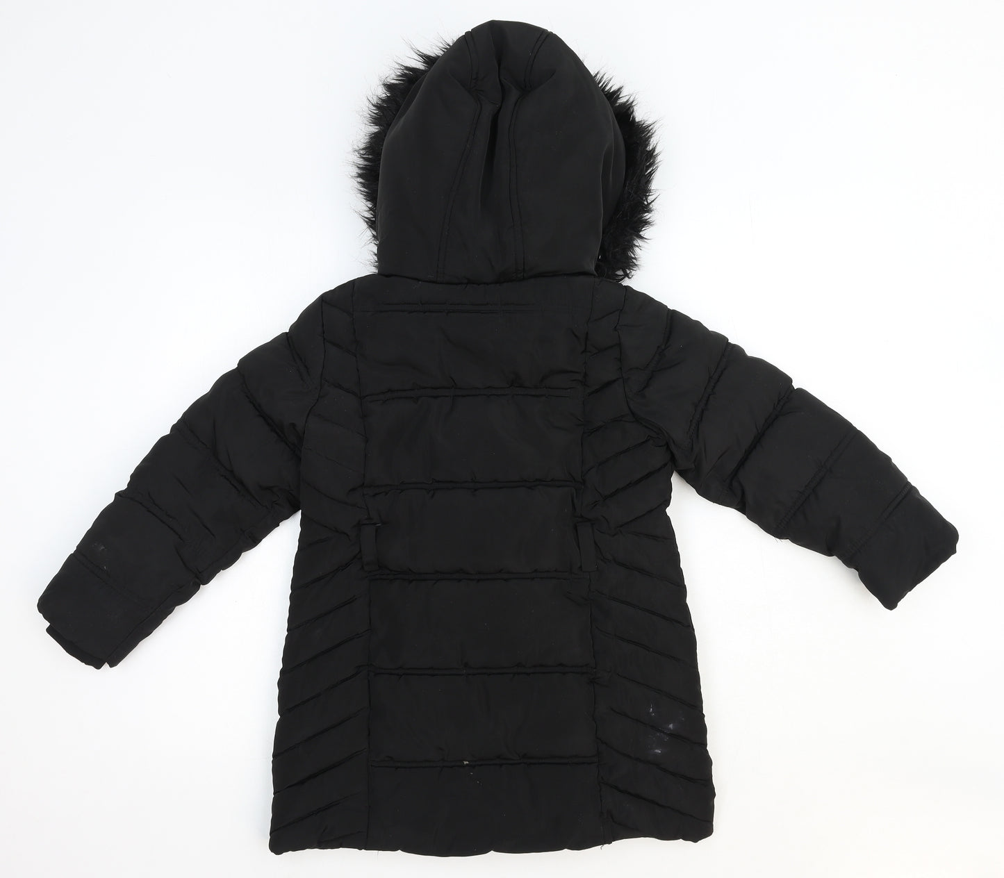 F&F Girls Black Puffer Jacket Jacket Size 7-8 Years Zip