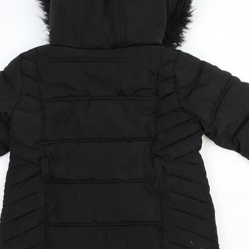 F&F Girls Black Puffer Jacket Jacket Size 7-8 Years Zip