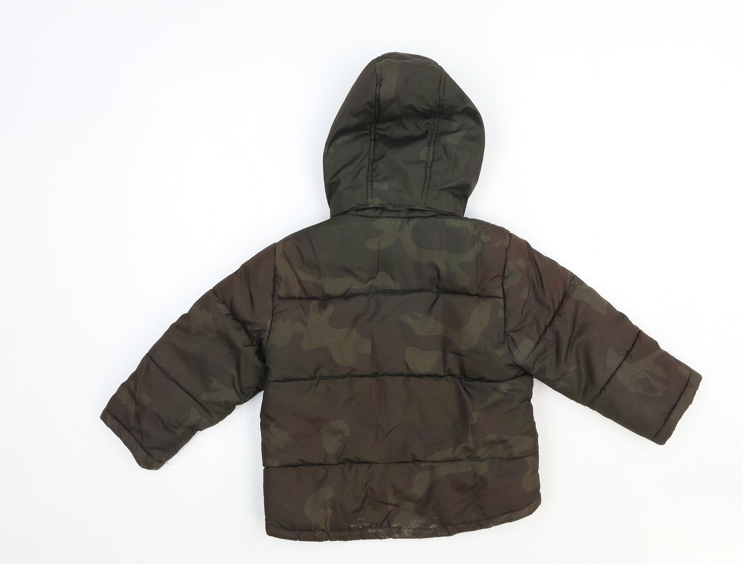 Palomino Boys Green Camouflage Puffer Jacket Jacket Size 2-3 Years Zip