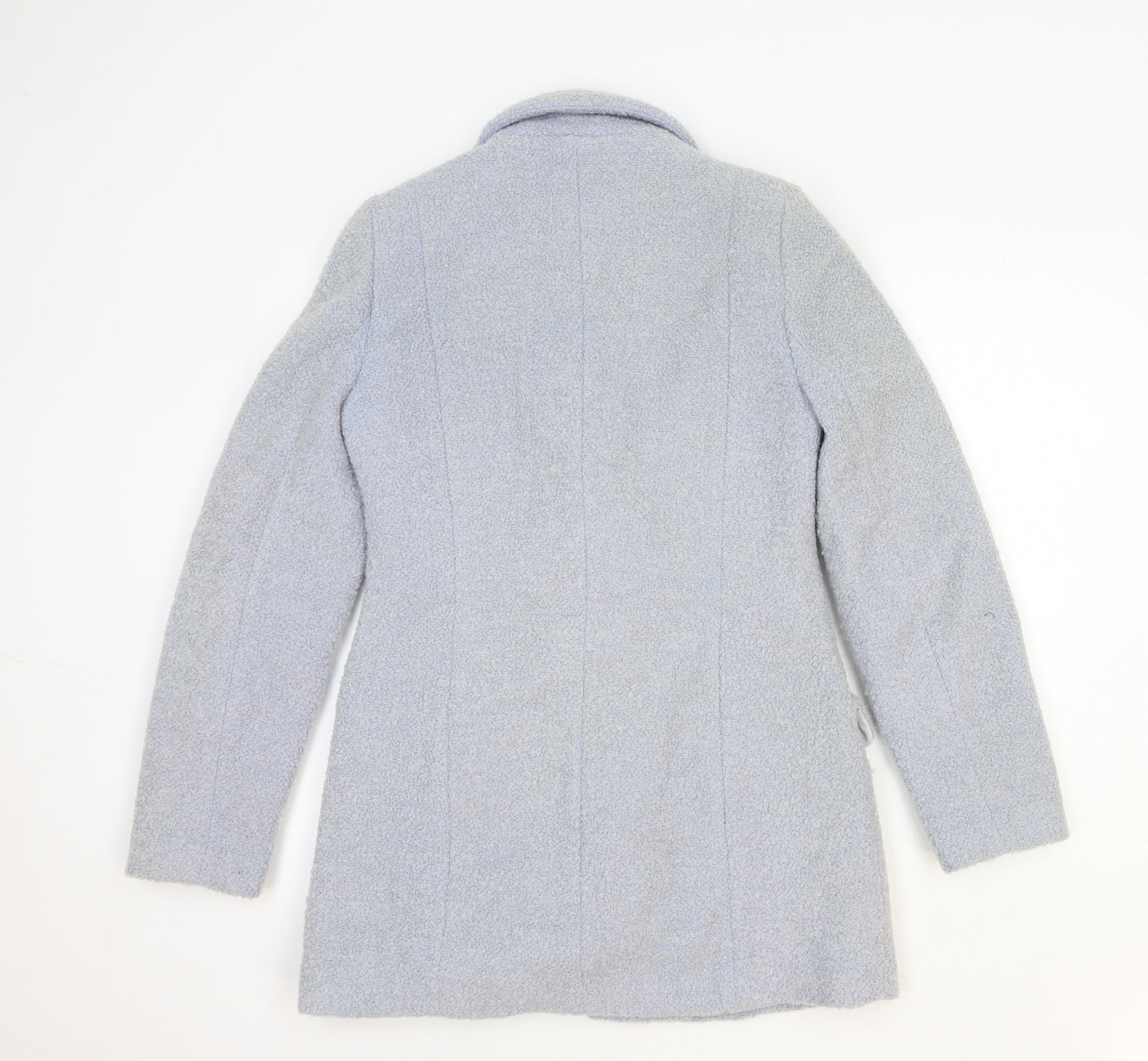 Miss Selfridge Womens Blue Pea Coat Coat Size 10 Button