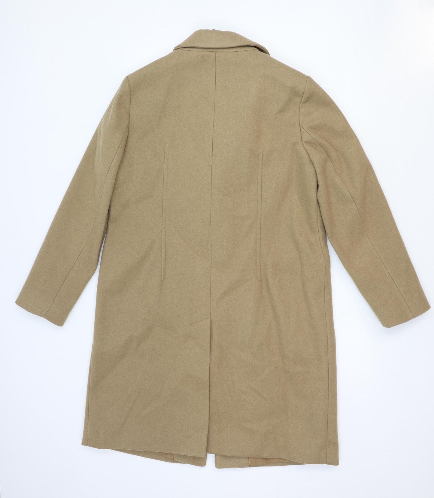 Marks and Spencer Womens Beige Overcoat Coat Size 14 Snap