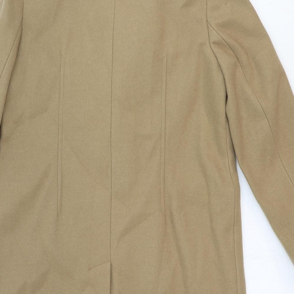 Marks and Spencer Womens Beige Overcoat Coat Size 14 Snap