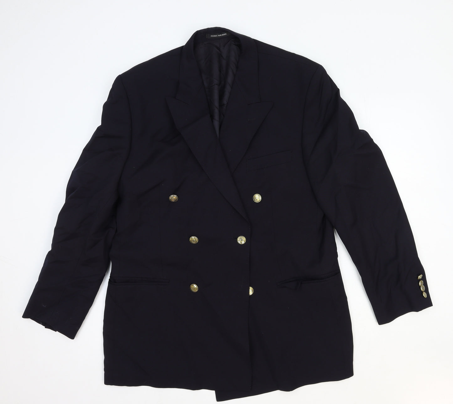 Pierre Balmain Womens Blue Polyester Jacket Blazer Size M