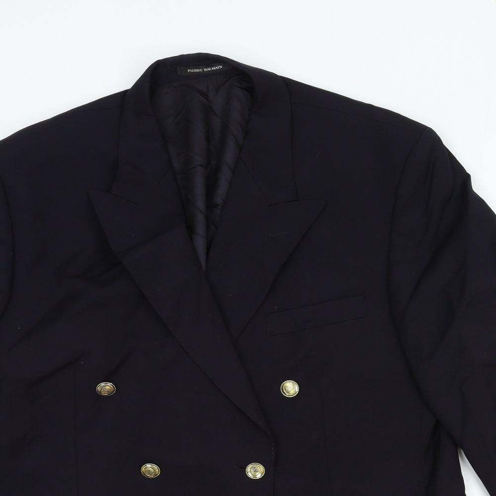 Pierre Balmain Womens Blue Polyester Jacket Blazer Size M
