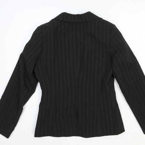 New Look Womens Black Striped Polyester Jacket Blazer Size 12