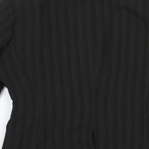 New Look Womens Black Striped Polyester Jacket Blazer Size 12