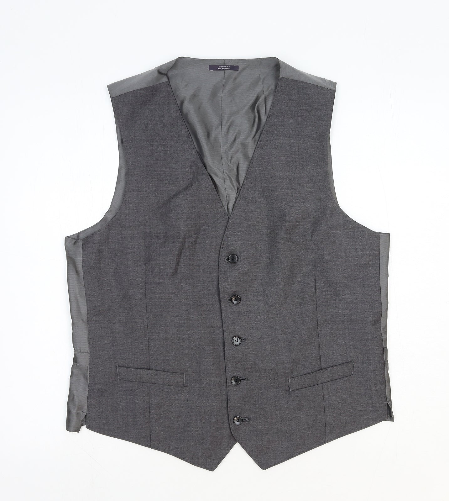 Autograph Mens Grey Wool Jacket Suit Waistcoat Size L Regular