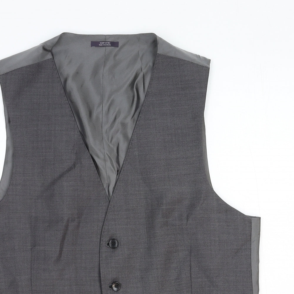 Autograph Mens Grey Wool Jacket Suit Waistcoat Size L Regular