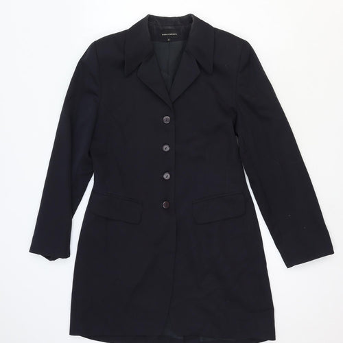 Woolf Europe Womens Blue Overcoat Coat Size 4 Button